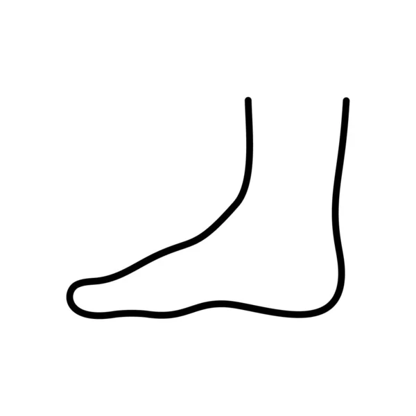 Human Foot Profile Linear Icon Man Foot Black Simple Illustration — Stock Vector