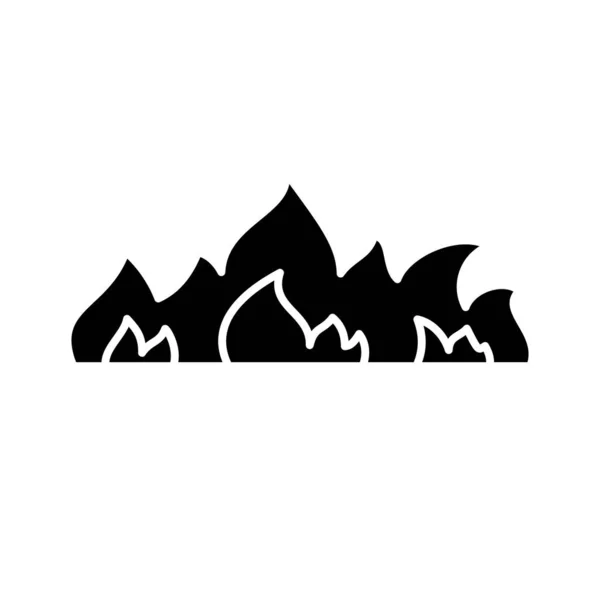 Silhouette Horizontales Feuer Symbol Umrissenes Logo Der Flamme Symbol Für — Stockvektor