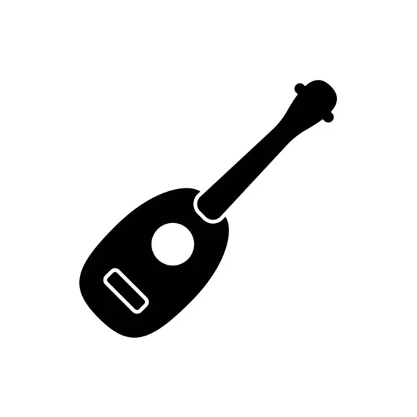 Ukulele Forme Ananas Silhouette Icône Contour Petite Guitare Sans Cordes — Image vectorielle