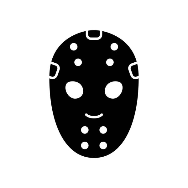 Maska Hokejowa Silhouette Zarys Ikony Profesjonalnego Sprzętu Sportowego Czarna Prosta — Wektor stockowy
