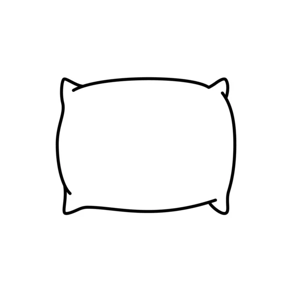 睡觉时用的大枕头 夜间睡眠和休息的线性图标 床的象征 家舒适的内部 黑色简单的例证 锥形孤立矢量象形图 白色背景 — 图库矢量图片