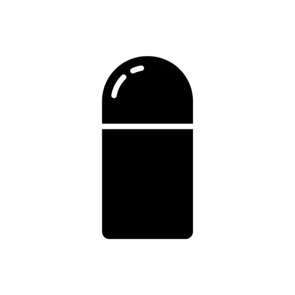 シルエット魔法瓶 真空フラスコの概要アイコン 食べ物や飲み物を暖かく保つために容器の黒シンプルなイラスト 白い背景のフラット分離ベクトルピクトグラム — ストックベクタ