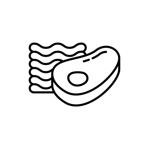 Κρέας Εδάφους Γραμμική Εικόνα Κιμά Ψαρονέφρι Μαύρη Απλή Απεικόνιση Ημιτελών — Διανυσματικό Αρχείο