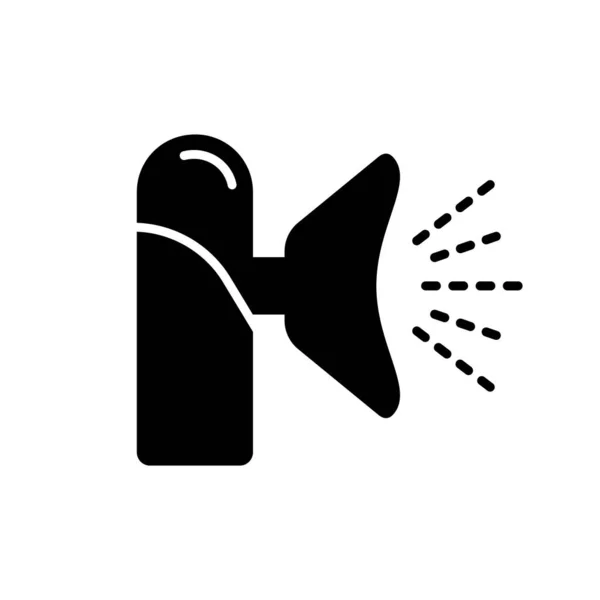 Nebulizador Portátil Silhouette Icono Esquema Del Inhalador Médico Ilustración Dispositivo — Archivo Imágenes Vectoriales