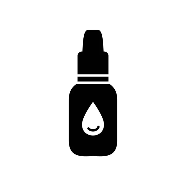 Silhouet Droplet Verpakking Schets Icoon Van Vloeibare Medicatie Hydrateren Oog — Stockvector