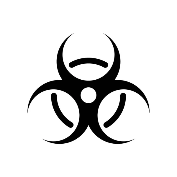 Icona Silhouette Biohazard Descrivere Logo Del Pericolo Biologico Illustrazione Nera — Vettoriale Stock