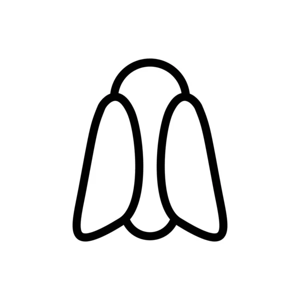 Moth Ikona Liniowe Logo Owada Skrzydłami Czarna Prosta Ilustracja Mszycy — Wektor stockowy