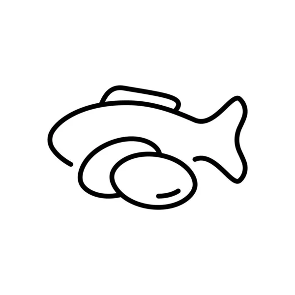 Logo Aceite Pescado Pictograma Arte Línea Dos Cápsulas Forma Pescado — Archivo Imágenes Vectoriales