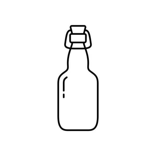 Swing Top Easy Cap Botella Cerveza Icono Lineal Botella Vidrio — Vector de stock