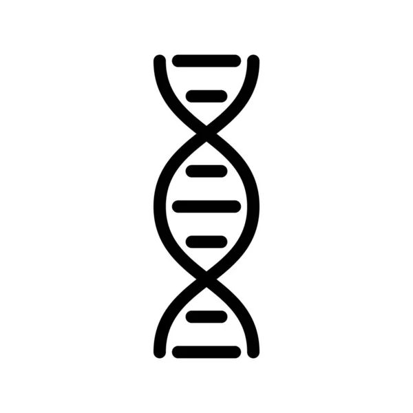 Dna链轮廓图标 勾勒出人类分子象形文字 生物学 遗传学的简单的黑色例证 白色背景上的平面孤立向量符号 浓重的线条艺术 — 图库矢量图片