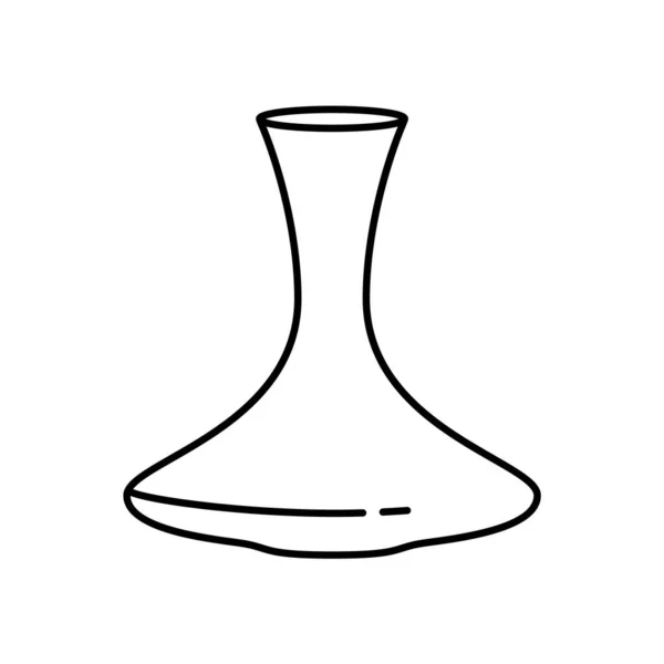 Une Carafe Icône Linéaire Récipient Verre Pour Vin Rouge Illustration — Image vectorielle