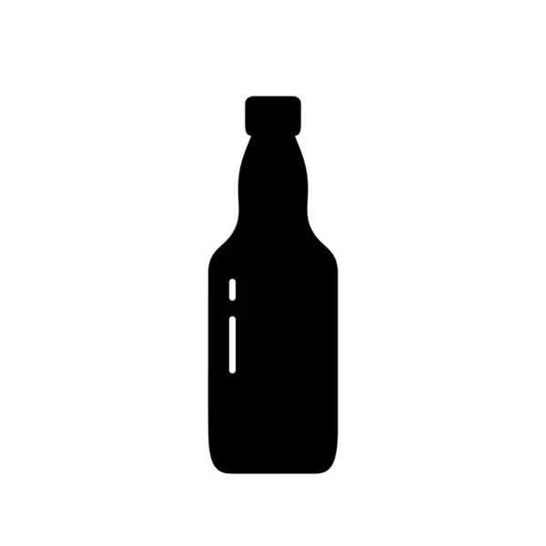 Силуетна Пляшка Пива Фігурним Пляшкою Начерки Значок Старовинної Форми Скляної — стоковий вектор