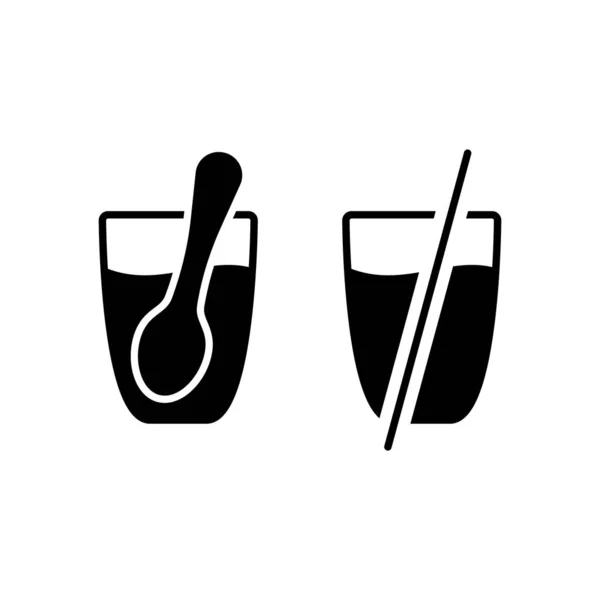 玻璃杯的轮廓图标与饮料 微波烤箱说明用的象形文字 杯子中加热液体的规则的一个简单的黑色例子 白色背景上的平面隔离向量 — 图库矢量图片