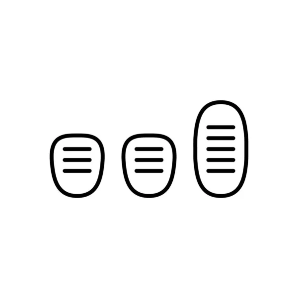 Trois Pédales Voiture Icône Linéaire Transmission Manuelle Illustration Simple Noire — Image vectorielle