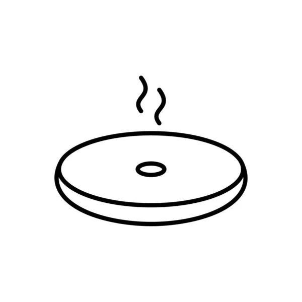Οσετιανή Πίτα Γραμμική Εικόνα Επίπεδης Στρογγυλής Ψημένης Πίτας Γέμιση Τρύπα — Διανυσματικό Αρχείο