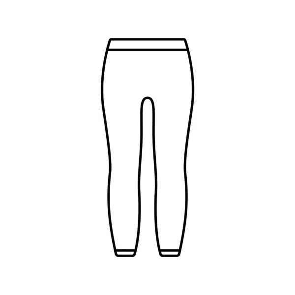 Leggings Elastic Waist Ankles Linear Icon Unisex Tight Fitting Pants — Stock Vector