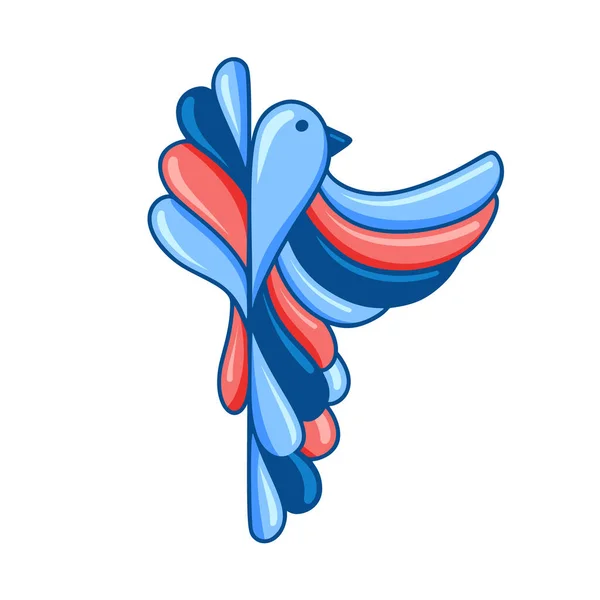 Stilisierter Cartoon Vogel Mit Ausgebreitetem Flügel Bunte Weibliche Tätowierung Plakat — Stockvektor