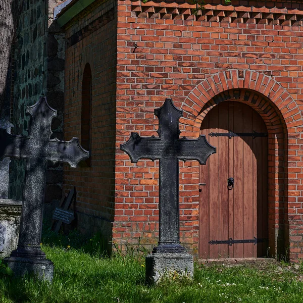 Gebouwen Van Een Middeleeuwse Dorpskerk Grossziethen Duitsland — Stockfoto