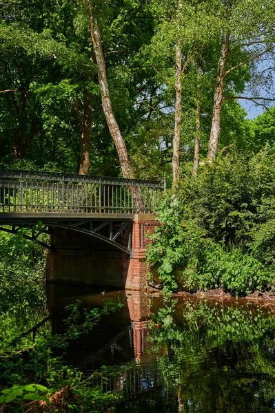 Rural Scene Public Park Middle Capital Berlin Germany View Bridge — Stock Photo, Image