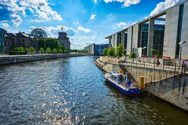 Берлін Німеччина Червня 2020 Вид Річку Шпрі Урядовому Районі Берліна — стокове фото