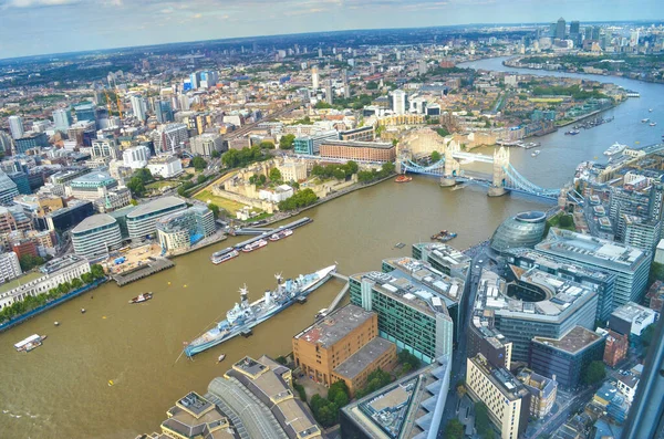 Londres Reino Unido Agosto 2015 Río Támesis Con Buque Guerra — Foto de Stock