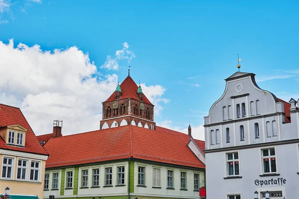 Greifswald Alemania Agosto 2020 Paisaje Urbano Histórica Plaza Del Mercado —  Fotos de Stock