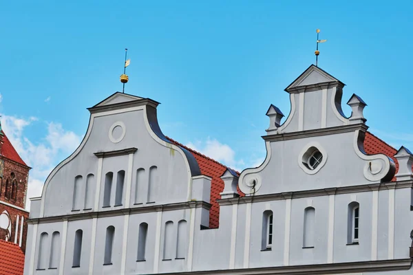 Fasader Det Historiska Torget Hansastaden Greifswald Tyskland — Stockfoto