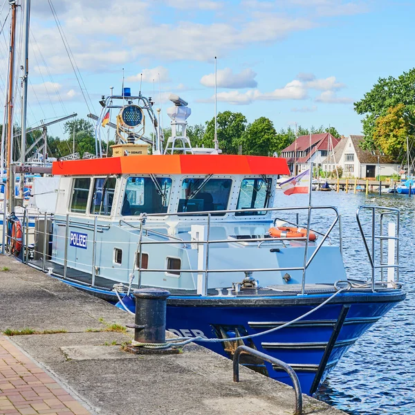 Greifswald Deutschland September 2020 Boot Der Wasserschutzpolizei Hafen Von Greifswald — Stockfoto