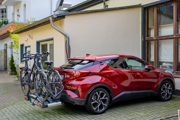 Bansin Allemagne Septembre 2019 Voiture Garée Avec Porte Vélos Attaché — Photo