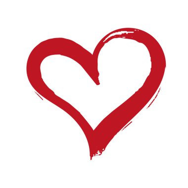 Fırça boyalı vektör kalp.