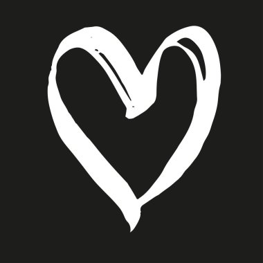 Fırça boyalı vektör kalp.