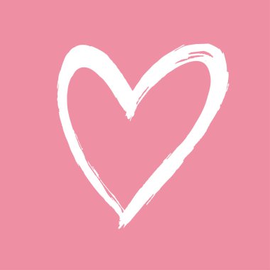 Fırça boyalı vektör kalp.
