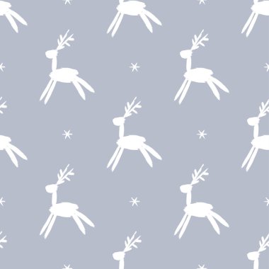 Geyiklerle kusursuz vektör fırça deseni.