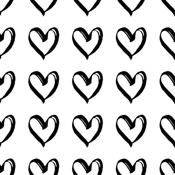 Бесшовный векторный рисунок кисти с сердцами. — стоковый вектор