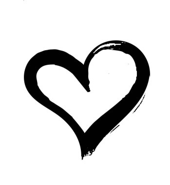 Fırça boyalı vektör kalp.