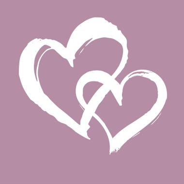 Fırça boyalı vektör kalp.