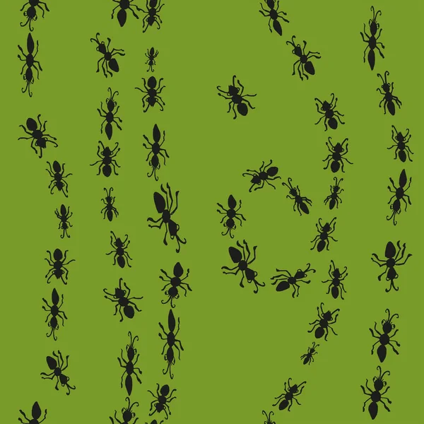 蚂蚁无缝制手绘图案. — 图库矢量图片