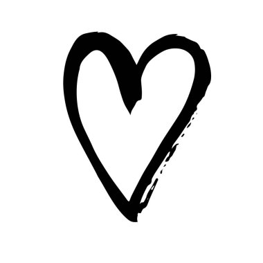 Fırça boyalı vektör kalp.