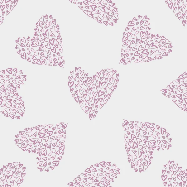 Seamless vector pattern with hearts. — Stock Vector