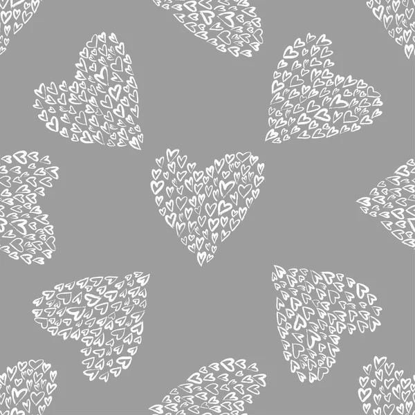 Seamless vector pattern with hearts. — Stock Vector