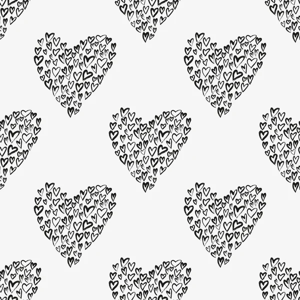 Seamless vector pattern with hearts. — Stock Vector