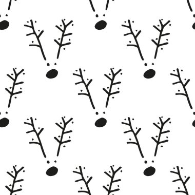 Geyiklerle kusursuz vektör fırça deseni.