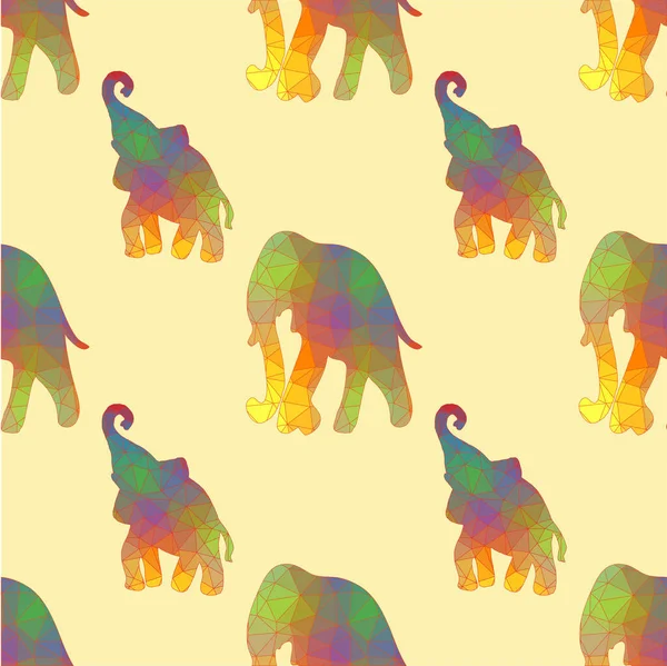 Seamless vector brush pattern with elefants. — Stock Vector