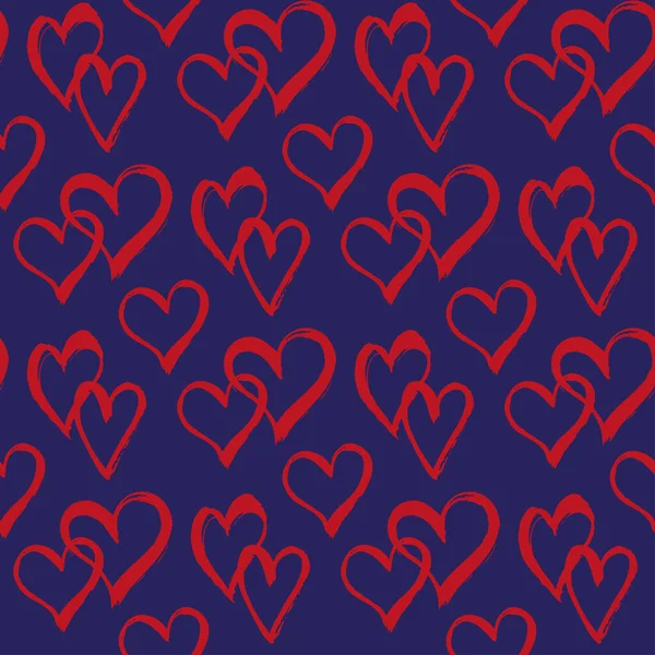 Seamless vector pattern with hearts. — Stock Vector