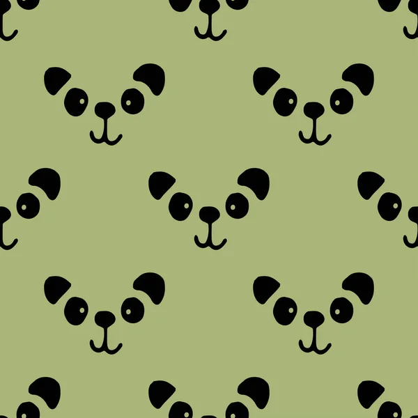 Seamless hand drawn pattern with pandas. — Stock Vector