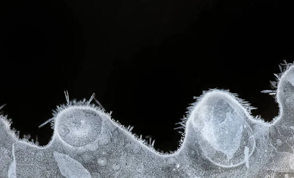 Kristal Buz Doku Birden Fazla Hava Ile Kabarcıklar Çatlaklar Makro — Stok fotoğraf