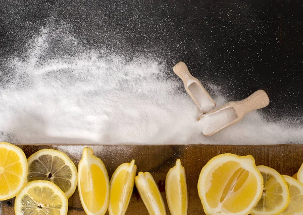 Выпечка Соды Бикарбонат Натрия Лимона — стоковое фото