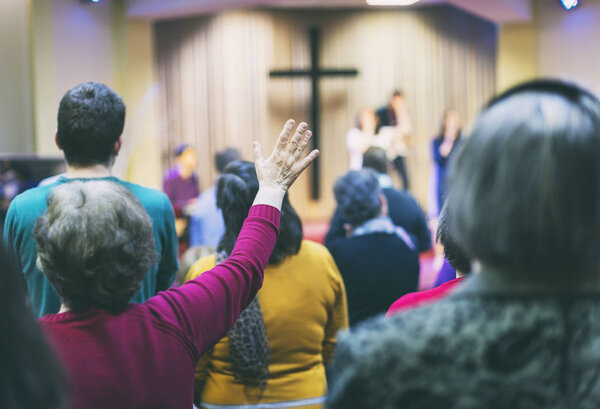 Christian congregation worship God together