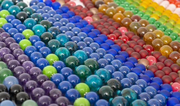 Karışık Renkler Doğal Taşlar Veya Cam Mermerlerden Yapılmış Yakın Çekim — Stok fotoğraf