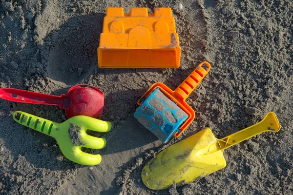Diferent Kleurrijk Zand Speelgoed — Stockfoto